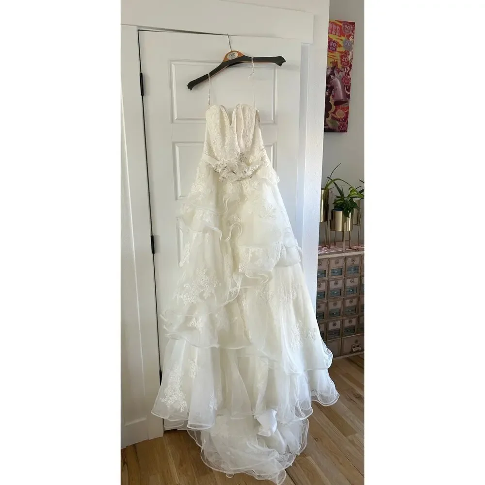 Maggie Sottero Chloe Wedding Dress Sweet Heart Ball Gown Lace Tulle Ivory 10 NWT - Picture 2 of 11